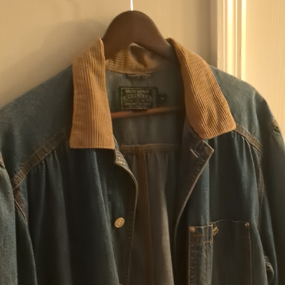 Ralph Lauren Blue Denim Jacket with Tan Collar